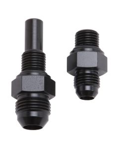 Russell Performance -8 AN to 4L80 Transmission Ports Adapter Fittings (Qty 2) - Black Zinc - 641400