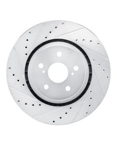 R1 21-25 Toyota SIENNA Front Left Drilled & Slotted Silver Brake Rotor - 631-76160L