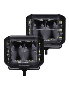 Go Rhino Xplor Blackout Series Cube LED Sideline Spot Light Kit (Surface Mount) 4x3 - Blk (Pair) - 750700321SCS