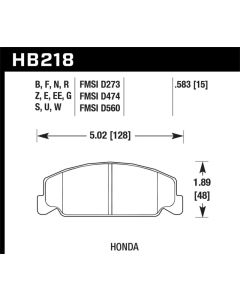Hawk 1985 Honda Accord 1.8L Base Organic Brakes Front ER-1 Brake Pads - HB218D.583
