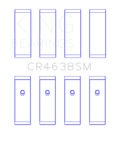 King Engine Bearings Nissan MR18DE / MR20DE (Size 0.25 Oversized) Rod Bearing Set - CR4638SM0.25