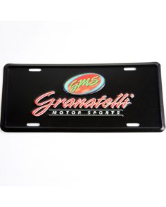 Granatelli Motor Sports Aluminum License Plate - Black Face & Full Color Logo - 100006