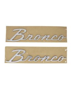 Ford Racing 21-23 Bronco Script Fender Badge - Silver - M-1447-BSS
