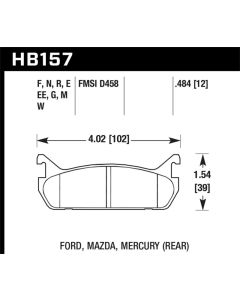 Hawk 91-96 Ford Escort 1.8L GT Rear ER-1 Brake Pads - HB157D.484