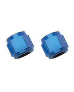 Russell Performance -6 AN Tube Nuts 3/8in dia. (Blue) (2 pcs.) - 660570