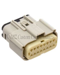 NAMZ 07-22 Glide Main Harness Molex MX-150 16-Position Female Connector - Grey (HD 72491-07GY) - NM-33472-1602