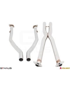 GTHaus Meisterschaft Cat-Back LSR Pipe (Front + Mid Section) RWD only Stainless Steel Axleback Utilizing OE Tips for Lexus GS350 F-Sport 2013-2020 - LE0313001