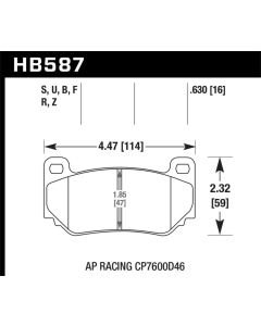 Hawk AP Racing CP7600 DTC-70 Race Brake Pads - HB587U.630