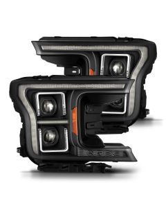 AlphaRex 18-20 Ford F-150 (Req. Conv F150 w/Stock LED) LUXX LED Proj HL Blk Actv Lgt Seq Sig SB DRL - 880250