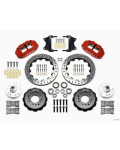 Wilwood Narrow Superlite 6R Front Hub Kit 12.88in Red Heidts Tri -5 2 inch Drop Spindle - 140-12307-DR