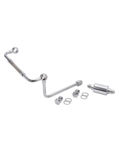 Edelbrock Dual Feed Line/Thunder Series Carb w/ Polished Fuel Filter - 8128
