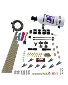 Nitrous Express 8 Cyl Piranha Direct Port 4 Solenoids Nitrous Kit (200-500HP EFI Jets) w/5lb Bottle - 80001EFI-05