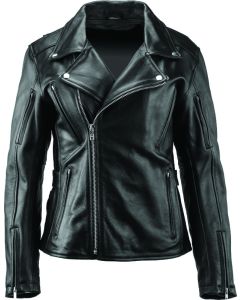 Women's Black Leather Jacket - Kuryakyn Ironclad Classic