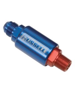 Russell Performance Red/Blue Anodized (3in Length 1-1/4in dia. -6 x 3/8in male NPT inlet/outlet) - 650190