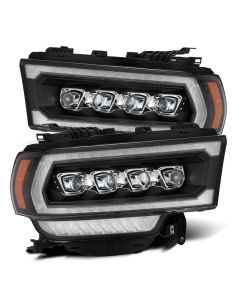 AlphaRex 19-21 Ram 2500 NOVA LED Proj Headlights Plank Style Black w/Activ Light/Seq Signal/DRL - 880553