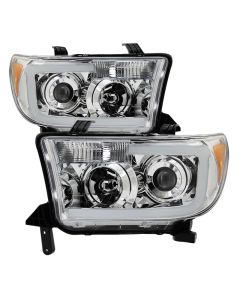 xTune Toyota Tundra 07-13 LED Light Bar Projector Headlights Chrome PRO-JH-TTU07-LED-C - 9027895