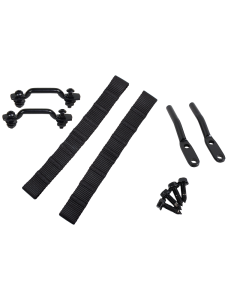 Kentrol 76-95 Jeep CJ/YJ Door Strap Kit Black Powdercoat Stainless Steel - 50725