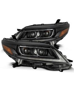 AlphaRex 11-21 Toyota Sienna LUXX LED Proj Headlights Plank Style Black w/Seq Signal/DRL - 880766