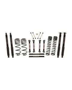 Skyjacker Jeep TJ/LJ 4in Dual Rate Long Travel Front/Rear Kit w/ Black Max Shocks - TJ401BPBLT
