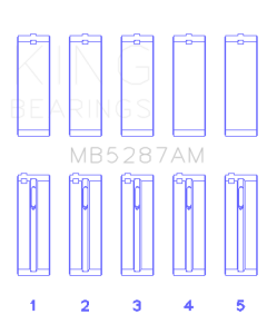 King Engine Bearings Toyota 1ZZ-FE (Size .50) Main Bearing Set - MB5287AM0.5