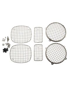Kentrol 97-06 Jeep Wrangler TJ Wire Mesh Guard Set 6 Pieces - Polished Silver - 30488