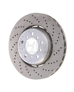 SHW Performance Right Front Cross-Drilled Lightweight Brake Rotor BMW M3 3.2L 2001-2006- SHW-BFR4284