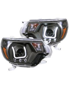 ANZO 2012-2015 Toyota Tacoma Projector Headlights w/ U-Bar Black - 111290