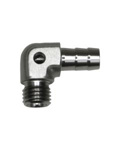 DeatschWerks Metric M12 to 3/8in Hose Barb 90-Degree Fitting w/ Venturi Port - Anodized DW Titanium - 6-02-0650