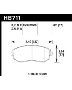 Hawk 13-16 Scion FR-S 2.0L Base OE Incl.Clips Shims Front ER-1 Brake Pads - HB711D.661