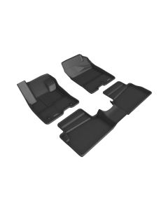 3D MAXpider 2022 Ford Maverick Hybrid  Kagu 1st & 2nd Row Floormat - Black - L1FR14401509