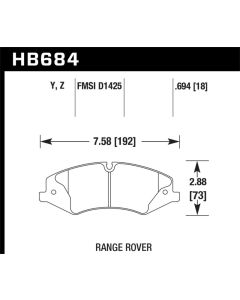 Hawk 10-13 Range Rover/Range Rover Sport Supercharged Performance Ceramic Street Front Brake Pads - HB684Z.694