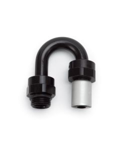 Russell Performance -6 SAE Port Male to -6 AN Hose 180 Degree Crimp On Hose End - Black Anodized - 610820