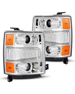 AlphaRex 04-15 Chevy 1500HD LUXX LED Proj Headlights Chrome w/Seq Activation Light / Seq Signal - 880243
