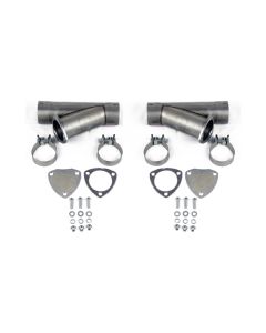 Granatelli 3.0in Aluminized Mild Steel Manual Dual Exhaust Cutout w/Slip Fit & Band Clamps - 304530D