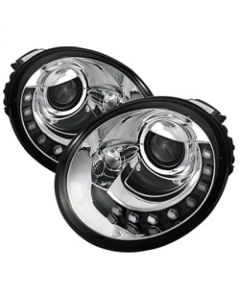 Spyder Volkswagen Beetle 1998-2005 Projector Headlights DRL Chrome PRO-YD-VB98-DRL-C - 5080554