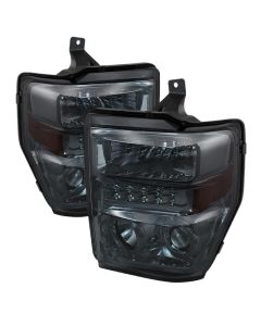 xTune Ford F250/350/450 Super Duty 08-10 Projector Headlights LED Halo Smoke PRO-JH-FS08-LED-SM - 5076281