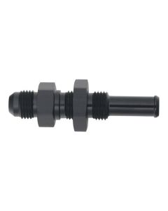 DeatschWerks 6AN Male Flare to Straight 3/8in Single Hose Barb - Anodized Matte Black - 6-02-0734-B