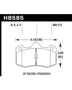 Hawk Performance Brake Pads High Performance DTC-30 Compound Front Axle for Racing Applications - HB585U.660