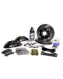 EBC Racing 12-17 Ford Fiesta ST (Mk7) Black Apollo-4 Calipers 330mm Rotors Front Big Brake Kit - BBK007BLK-2