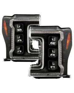 Spyder Ford F-250/F-350/F450 17-18 Full LED Headlights Chrome PRO-YD-FS17HALAP-SEQ-BK - 5087430
