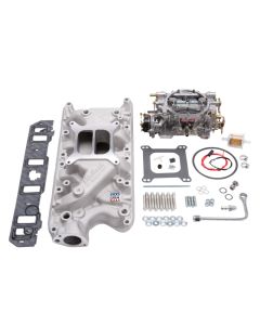 Edelbrock Manifold And Carb Kit Performer Small Block Ford 289-302 Natural Finish - 2031