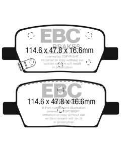 EBC 2018+ Chevrolet Traverse 2.0L Turbo Greenstuff Rear Brake Pads - DP63064