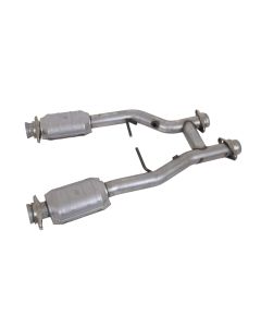 BBK 96-04 Mustang 4.6 GT / Cobra Short Mid H Pipe w Catalytic Converters 2-1/2 For Long Tube Headers - 1538