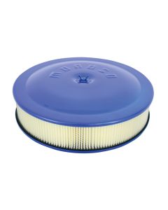 Moroso Racing Air Cleaner - 14in x 3in Filter - Aluminum - Blue Powder Coat - 65906