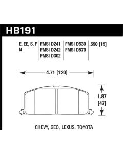 Hawk 1985 Chevrolet Nova Front ER-1 Brake Pads - HB191D.590