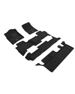 3D Maxpider 15-20 Chevrolet Tahoe With Bench 2nd Row Elegant 1st 2nd 3rd Row - Floor Mat Set (Black) - L1CH06204709