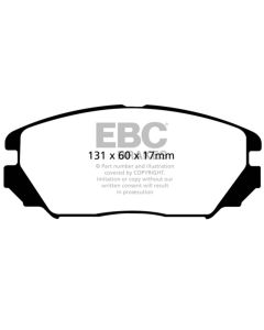 EBC 08-09 Hyundai Azera 3.3 Greenstuff Front Brake Pads - DP21757