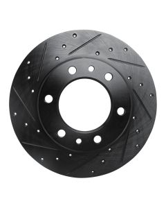 R1 81-85 Toyota Pickup Front Left Drilled & Slotted Black Brake Rotor - 633-76095L