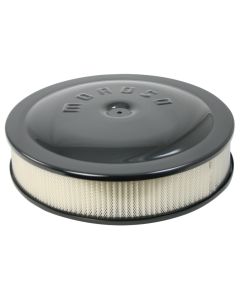 Moroso Racing Air Cleaner - 14in x 3in Filter - Raised Bottom - Aluminum - Black Powder Coat - 65912