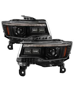 Spyder 14-21 Jeep Grand Cherokee Proj Headlights - Halogen Model Only - PRO-YD-JGC14HALSI-SBGR-BK - 5088949